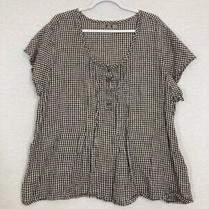 Flax Monochrome Gingham Blouse